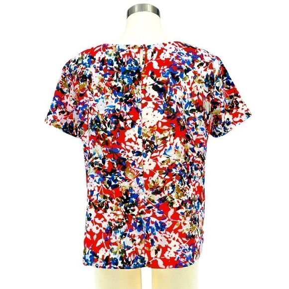 J. Crew Short Sleeve Floral Blouse - Blue/Pink - Picture 3 of 8